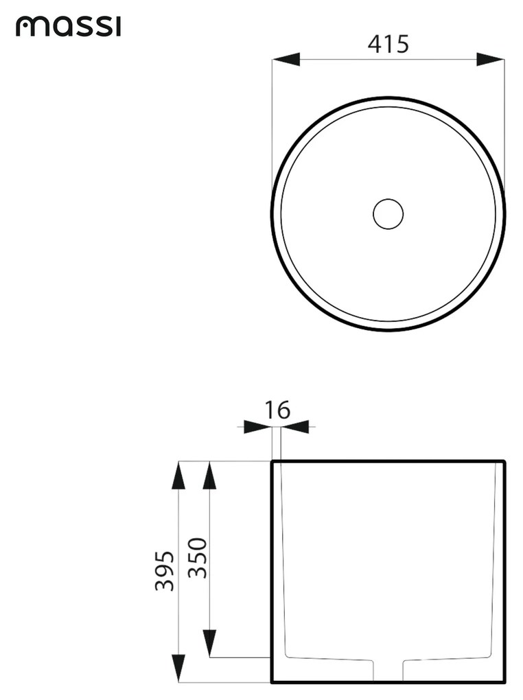 Umywalka betonowa nablatowa okrągła bez otworu na baterię 41 x 40 cm BENE | różne kolory : Kolor - Jagodowy