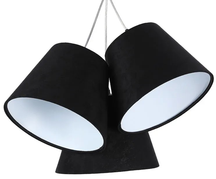 Czarno-biała potrójna lampa wisząca dzwonki F0-B08