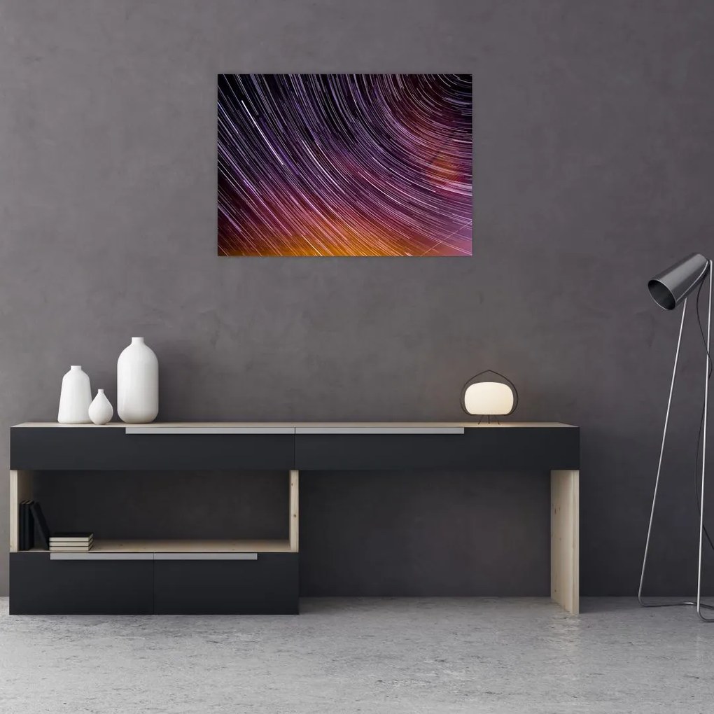 Obraz na szkle - rozmyte gwiazdy na niebie (70x50 cm)
