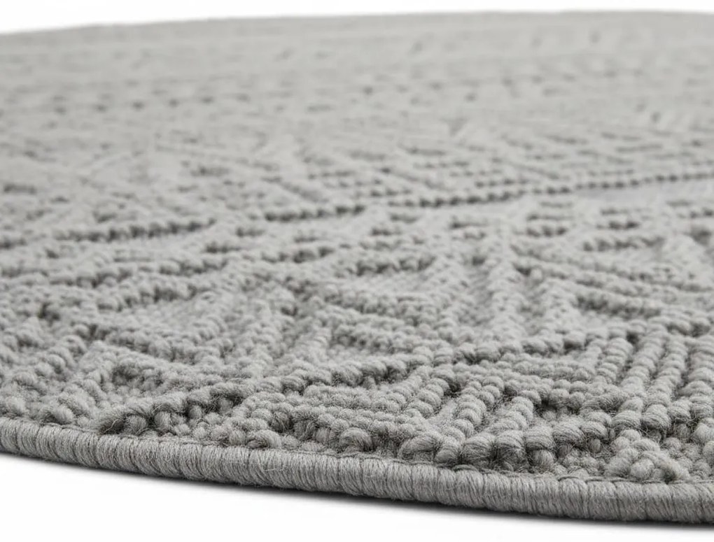 Dywan nowoczesny Helix Boho szary koło 200 cm x 200 cm