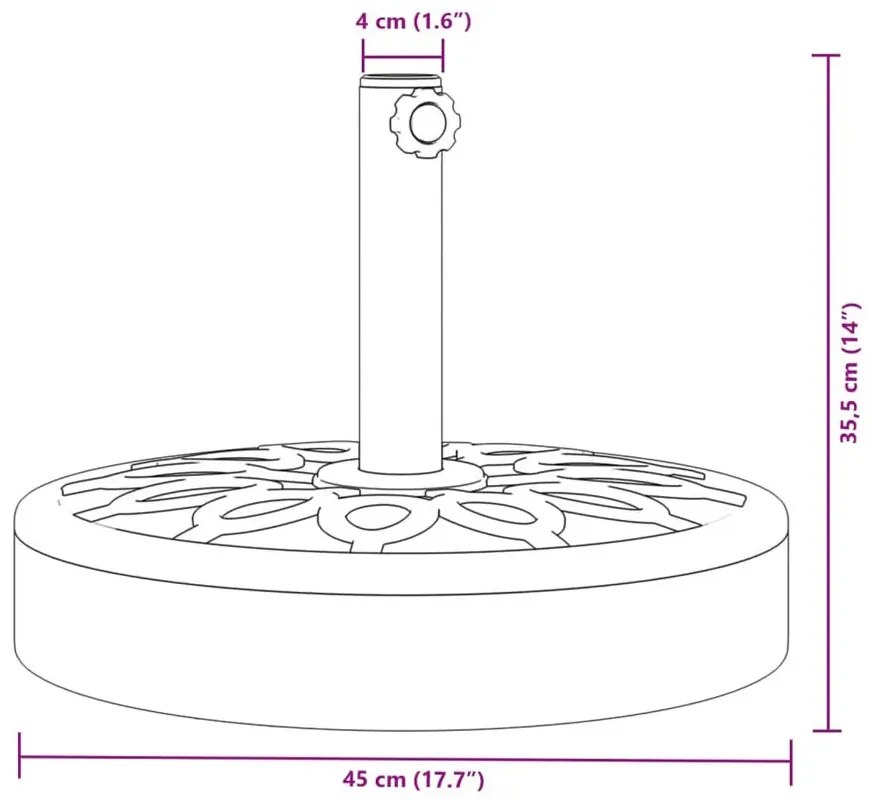 Okrągła podstawa do parasola ogrodowego - Diveri 3X