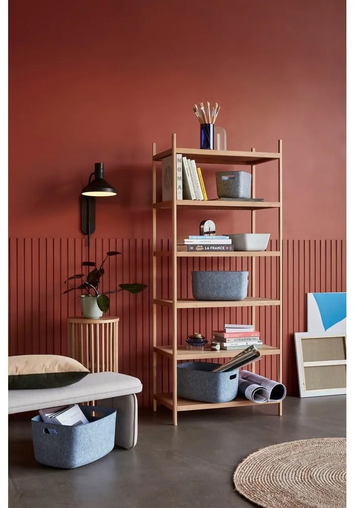 Regał z drewna dębowego Hübsch Library, 80x190 cm