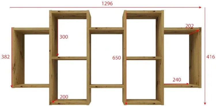 Nowoczesny regał ścienny wiszący H1-D79