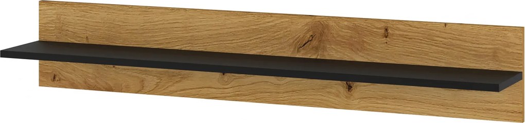Półka ścienna czarna + dąb artisan P1-P23