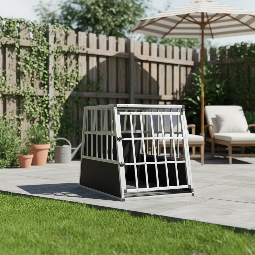 Transporter dla psa BRUNO, 66x90x72cm, srebrna/czarna Jurhan