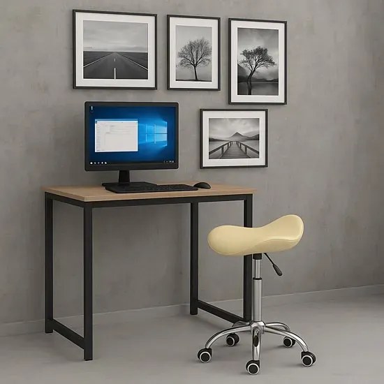 Kremowy regulowany taboret  E3-T49
