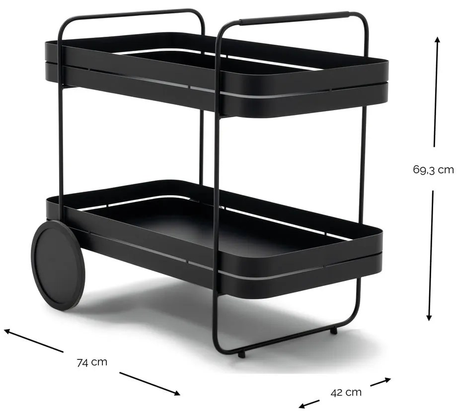 Metalowy barek na kółkach 74x42 cm Gin &amp; Trolley – Spinder Design