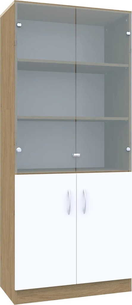 Witryna biurowa z półkami na klucz Simple, 80x40x185 cm, index 80-5P-2F5S