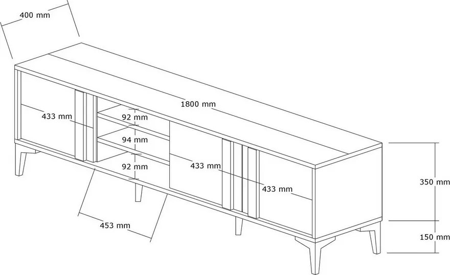 Stolik pod telewizor Mengu Atlantic Pine andAnthracite