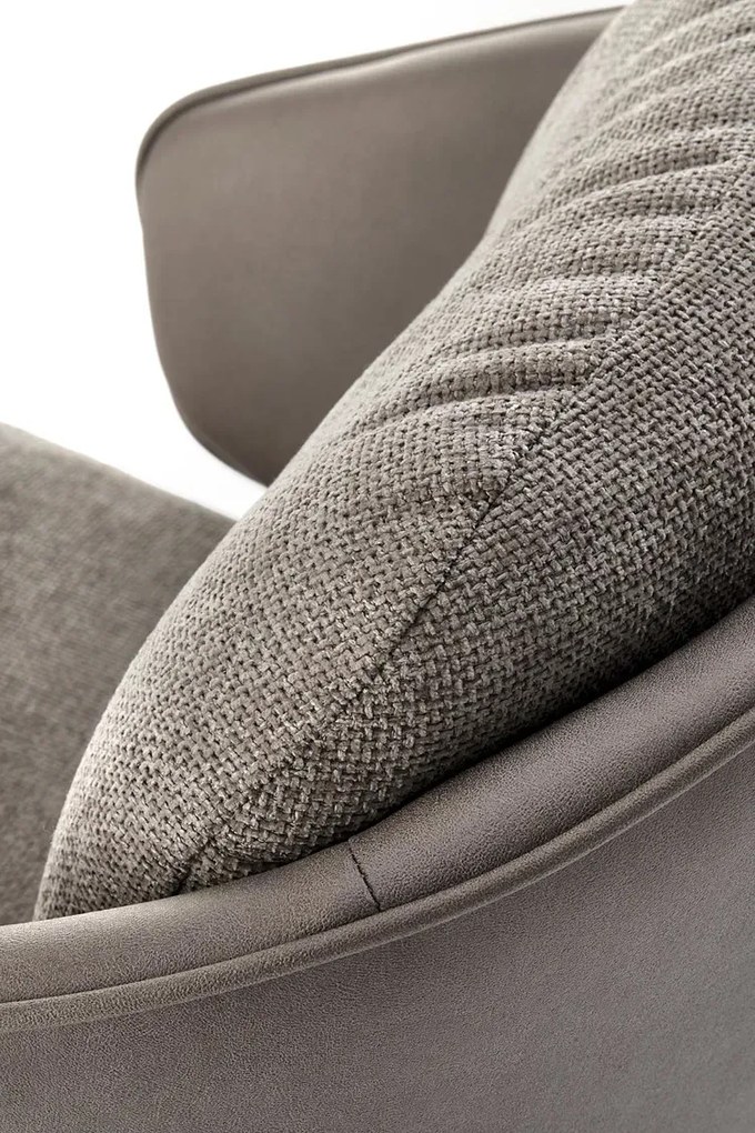 Popielaty tapicerowany fotel z obrotowym siedziskiem R7-S08