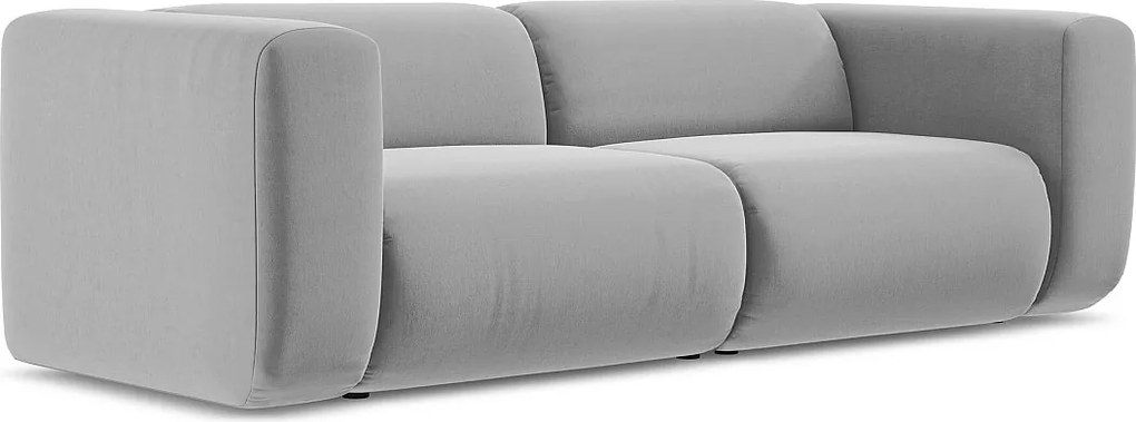 3-osobowa kanapa modułowa - z tkaniny welwetowej - szary - EKAHI