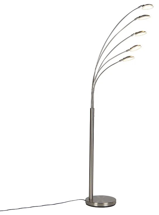 Lampa stojąca stalowa w komplecie z LED z dotykowym ściemniaczem - Sixties TrentoDesignerski Oswietlenie wewnetrzne