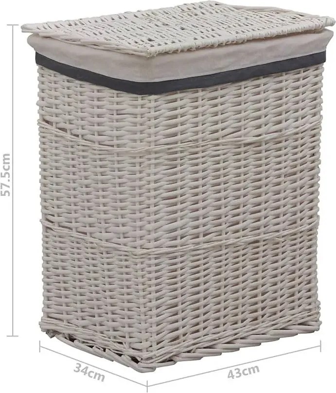 Biały wiklinowy kosz na pranie - Viver