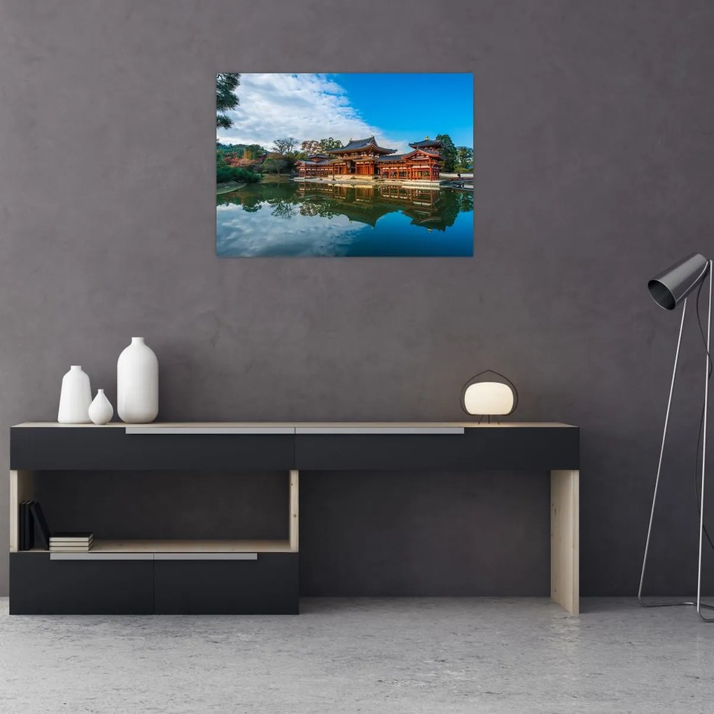 Obraz na szkle - Świątynia Byodo-in, Japonia (70x50 cm)