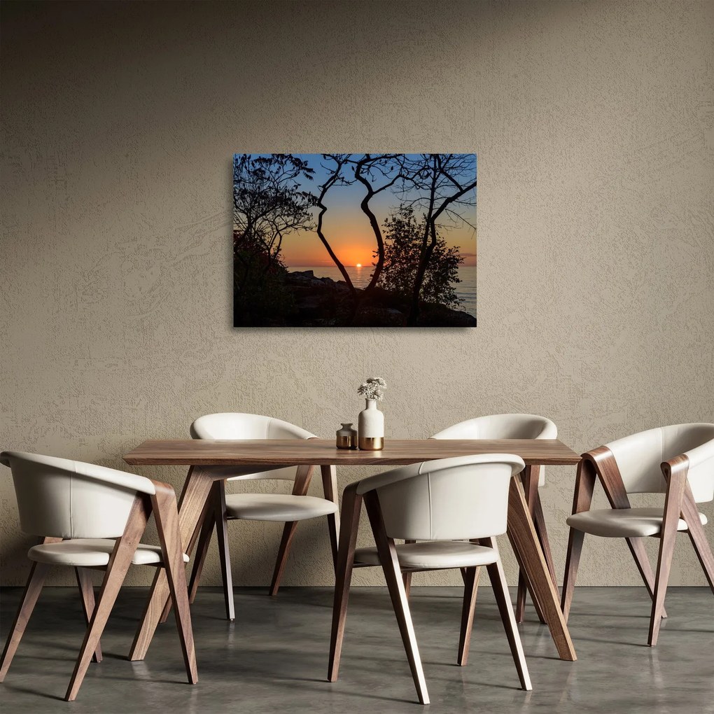 Obraz na szkle - zachód słońca (70x50 cm)