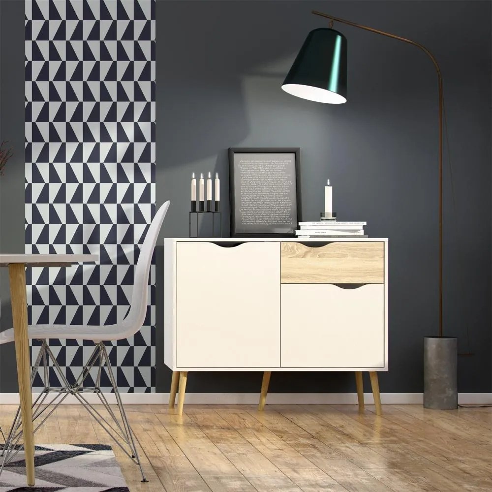 Biała komoda OSLO 75387 z 1 szufladą