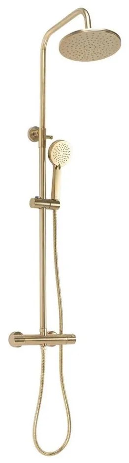 REA-P2323 - Zestaw prysznicowy z baterią termostatyczną PAROT, szczotkowane złoto