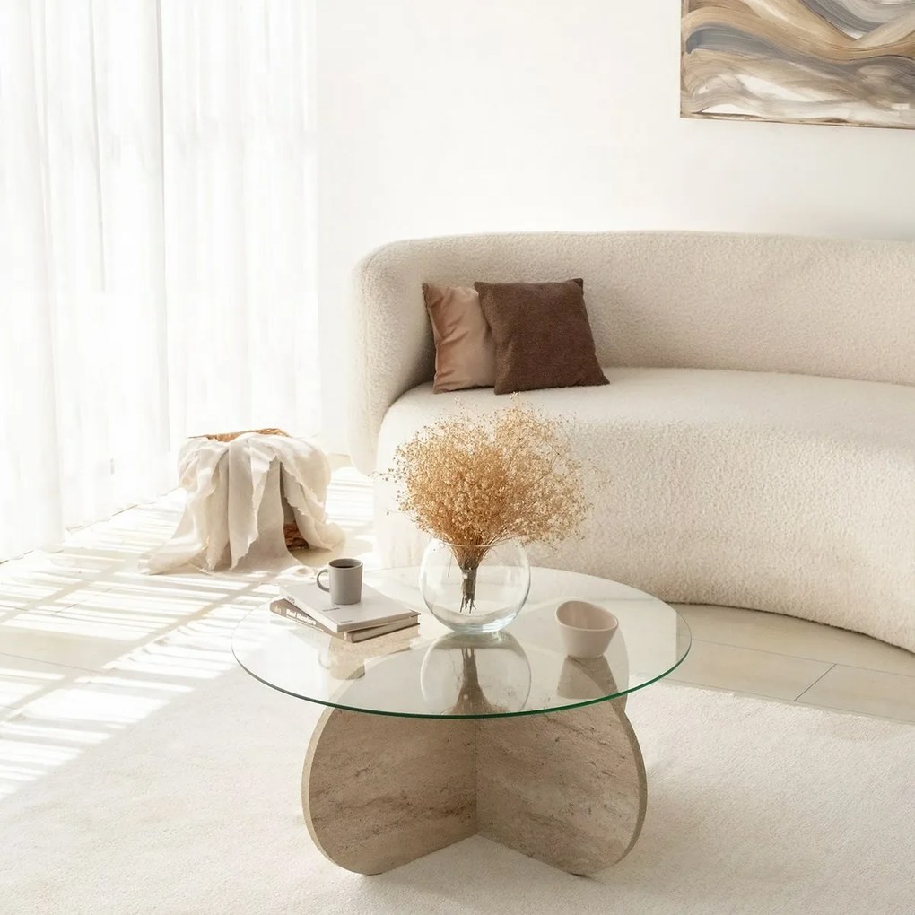 Stolik konferencyjny Bubble Travertine