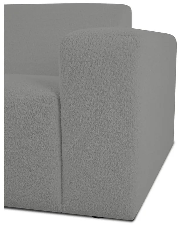 Szary moduł sofy z materiału bouclé (prawostronny) Roxy – Scandic