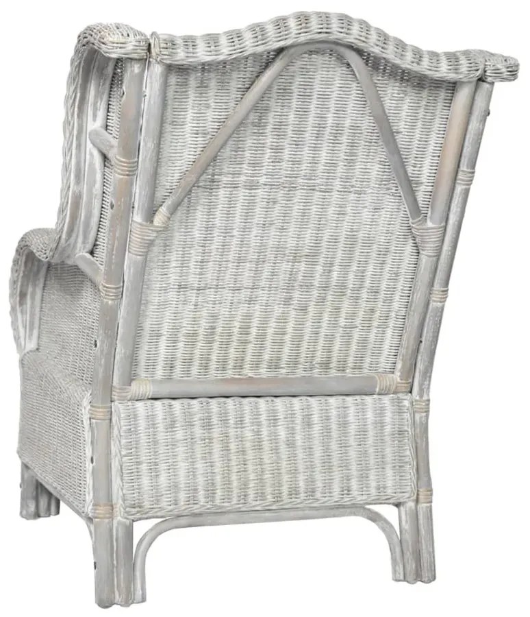 Szary fotel z naturalnego rattanu H1-P55