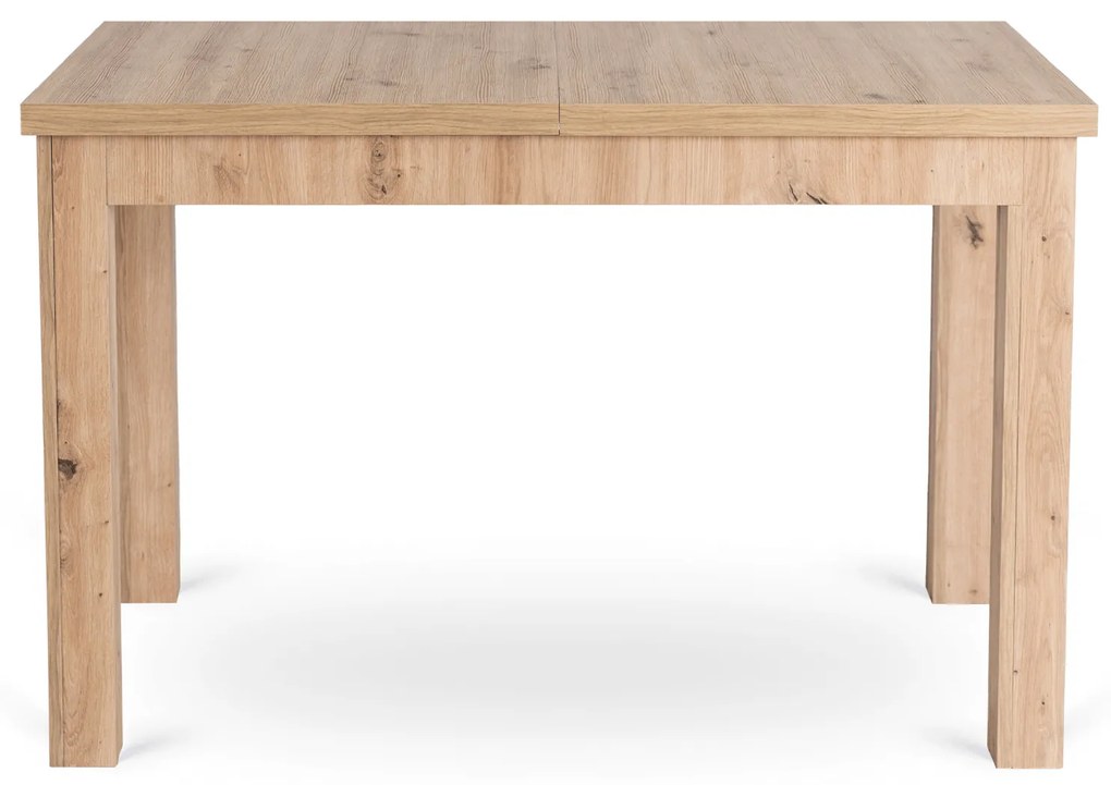 Zestaw Stół Prostokątny SKUBI Rozkładany 120-160 cm Dąb Artisan i 6 Krzeseł SCANDI Szare/Dąb