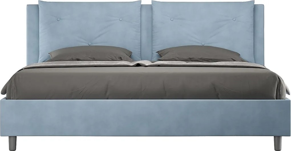 Łóżko bez stelaża tapicerowane 180x210 microfibra Błękitny Appia