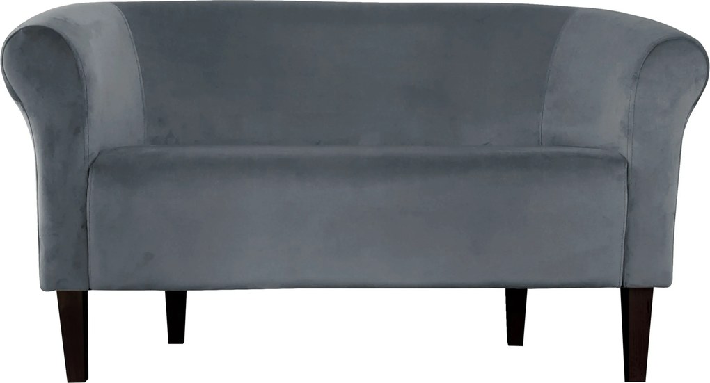 Sofa Milo tkanina Welur wygodna sofa tapicerowana do salonu i poczekalni : Kolor nogi - Venge, Kolor tkaniny - VELVET - BL14, Typ tkaniny - Velvet, Wysokość nogi - 20 cm