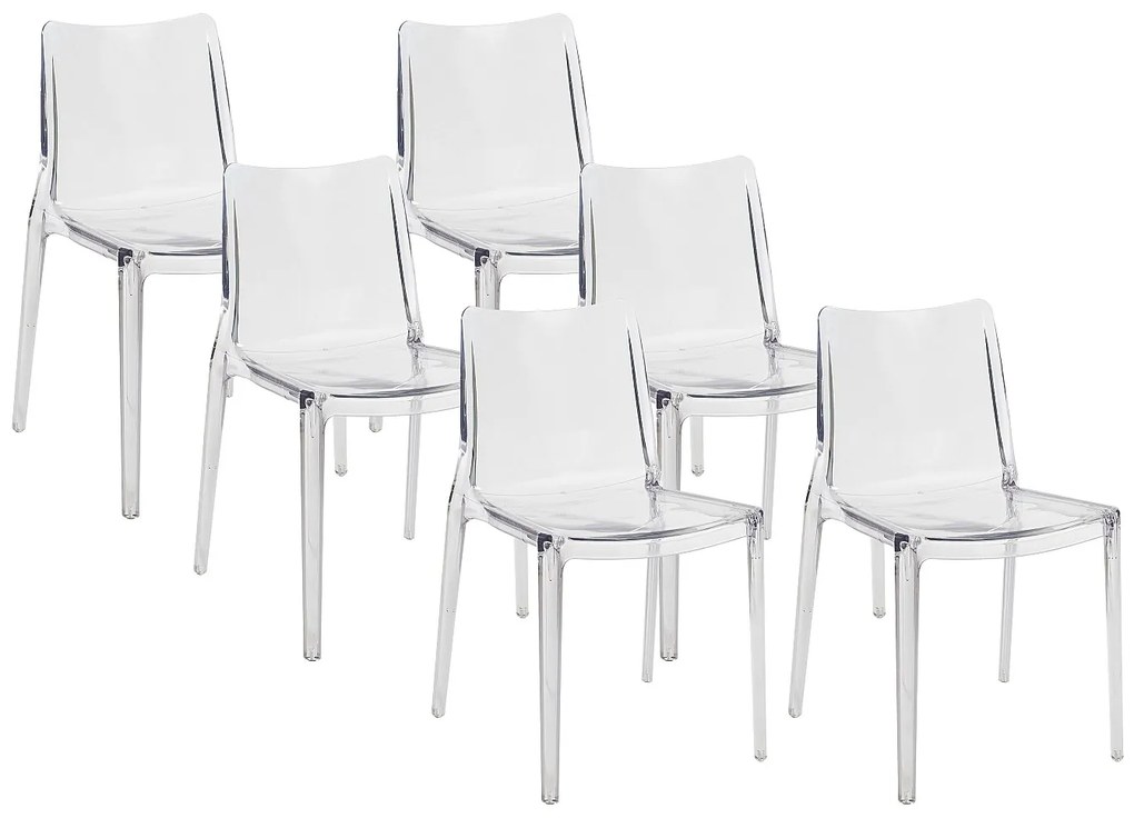 Zestaw 6 krzeseł z poliwęglanu - Kryształowy - RANZAKA