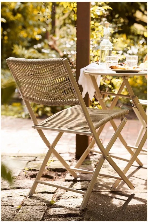 Beżowy metalowy zestaw mebli ogrodowych dla 2 osób Arcas – House Nordic