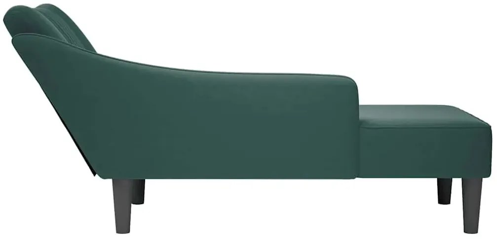 Zielony aksamitny szezlong z pikowanym oparciem Z5-G47