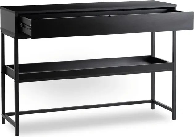 Konsola do Przedpokoju RUBY 100 cm z Półką Czarna Nowoczesna