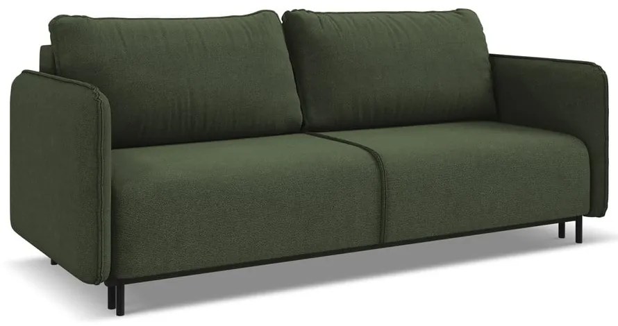 Zielona rozkładana/ze schowkiem sofa 226 cm Luana – Makamii