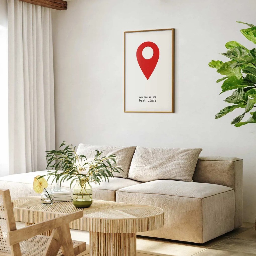 Plakat The best place 21x30 cm z ramą złotą bez marginesu ARTGEIST B