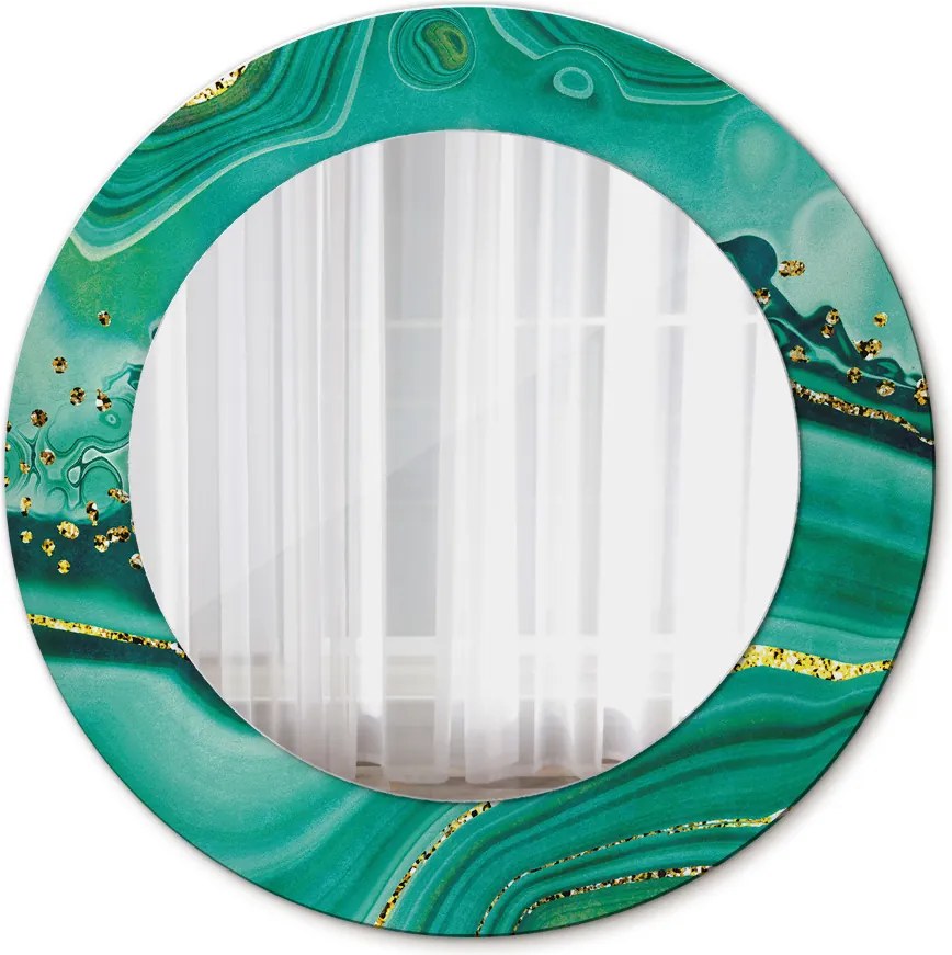 Lustro z nadrukiem dekoracyjne okrągłe Agat jaspis marmur