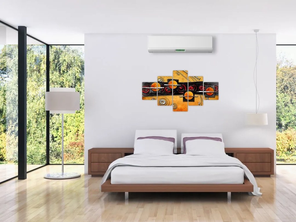 Abstrakcyjny obraz - Planety (125x70 cm)