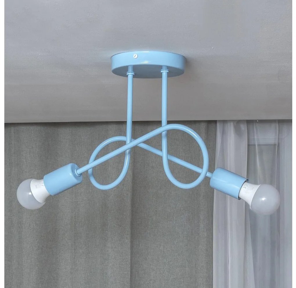 Lampa natynkowa OXFORD 2xE27/15W/230V niebieska