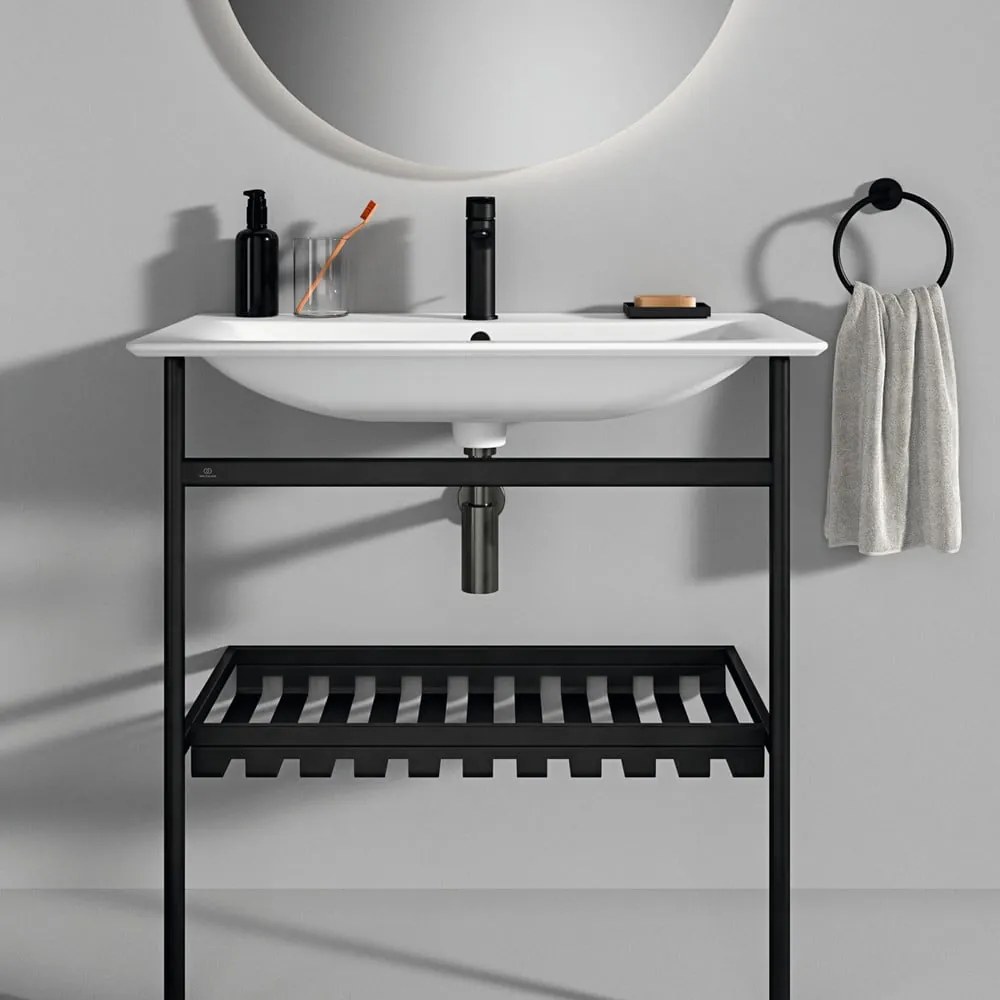 Czarny metalowy stelaż pod umywalkę 76x84 cm Conca – Ideal Standard