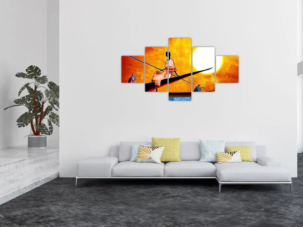 Obraz z okresu starożytnego malarstwa (125x70 cm)