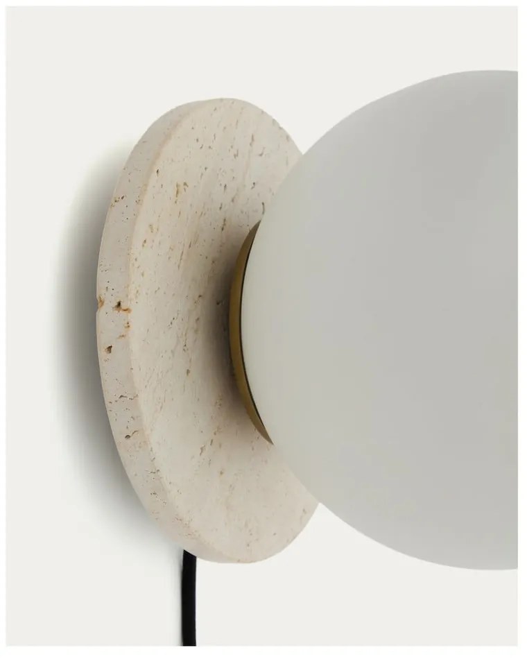 Biały/kremowy marmurowy kinkiet ø 20 cm Malachi – Kave Home