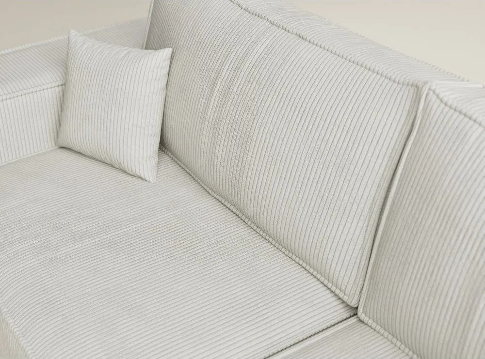 Kremowy sztruksowy rozkładany/ze schowkiem narożnik (prawostronny/w kształcie litery L) Tonga – Maison de Rêve