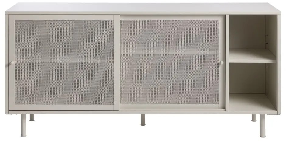 Szara metalowa komoda z drzwiami przesuwnymi 160x75x47 cm Veep – Unique Furniture