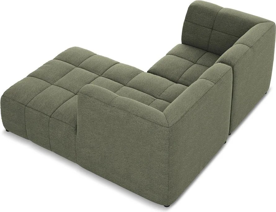 Zielony narożnik z materiału bouclé (prawostronny/z szezlongiem) Aloha – Makamii