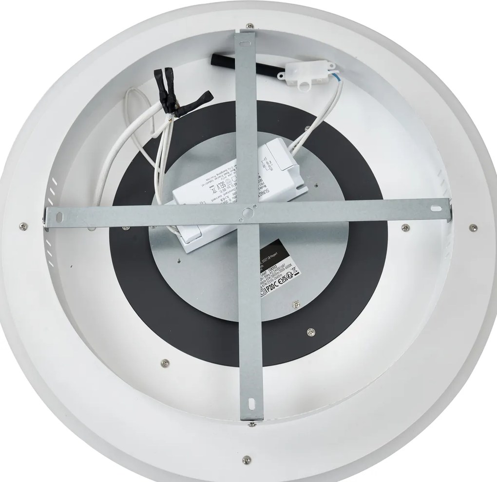 Designerska lampa sufitowa biała z ciemnoszarymi okrągłymi elementami z LED z możliwością ściemniania - Taylor