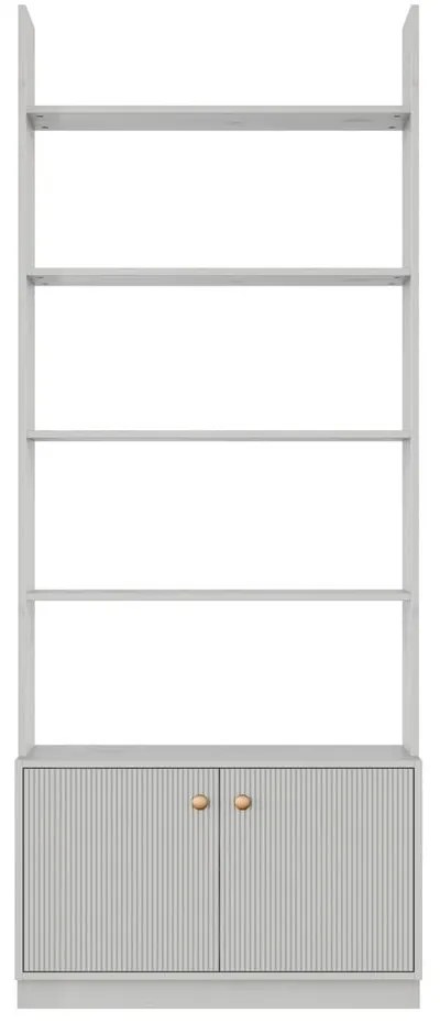 Jasnoszary regał modułowy z litego drewna sosnowego 80x200 cm Madu – WOOOD