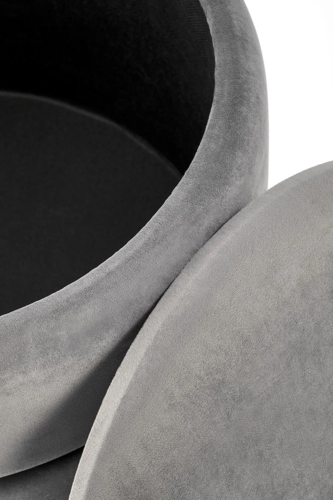 MINTY pufa ze schowkiem popielaty złoty chrom elegancka nowoczesna wygodna