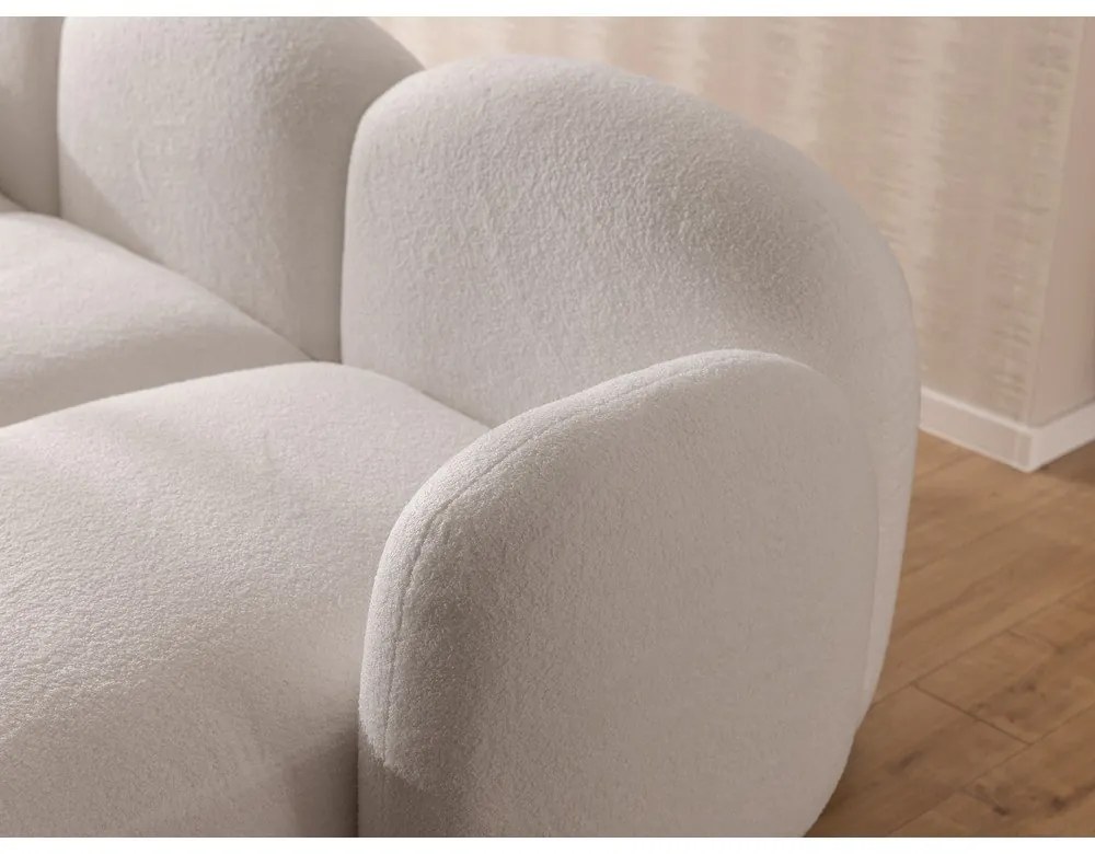 Kremowy narożnik z materiału bouclé (w kształcie litery U) Orbit – Ropez