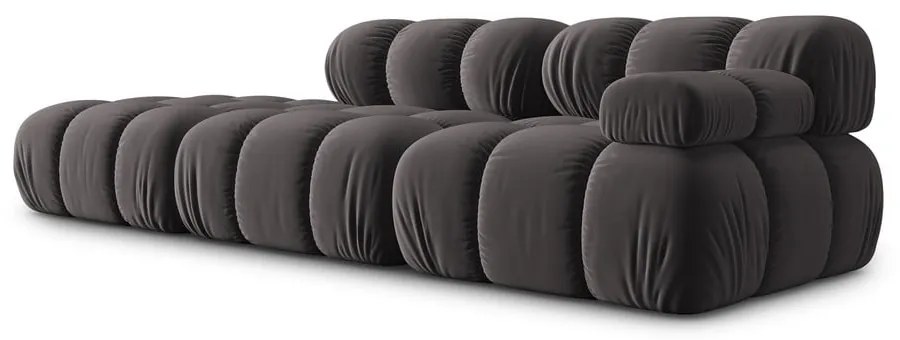Ciemnoszara aksamitna sofa 282 cm Bellis – Micadoni Home