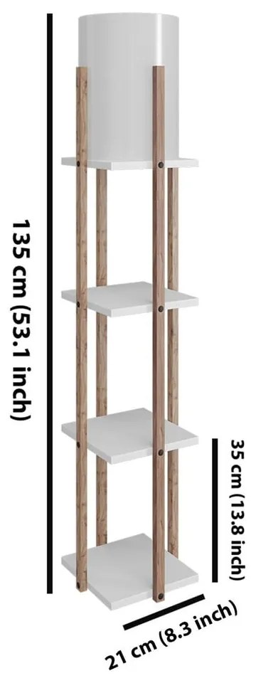 Biało-naturalna lampa stojąca (wysokość 135 cm) Nora – Opviq lights