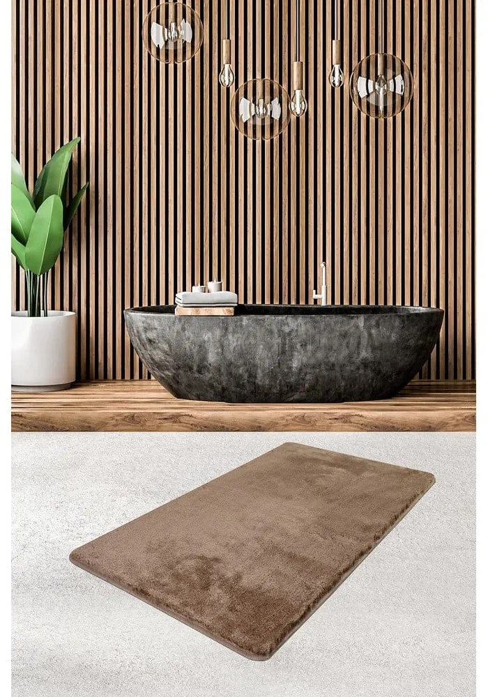Brązowy dywanik łazienkowy 70x120 cm Havai – Foutastic