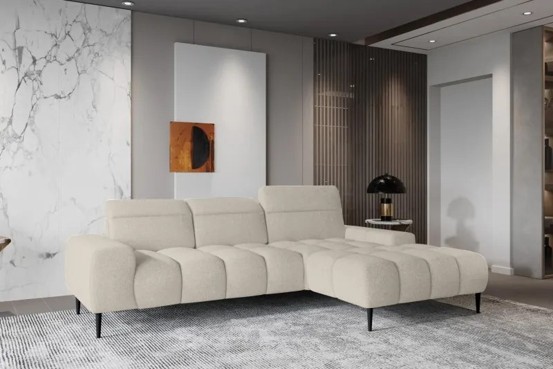 Narożnik GIANO S układ L Prawostronny z elektryczną regulacją siedziska w ktaninie AUSTIN 02 WERSAL